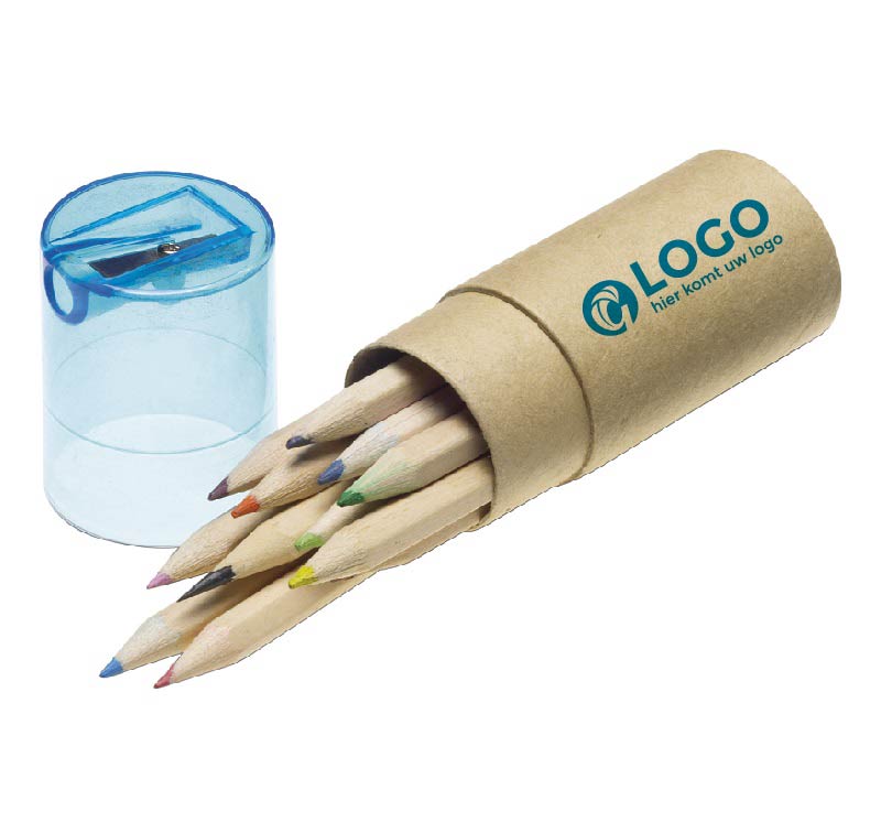 12 coloured pencils in tube